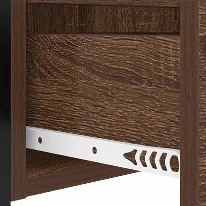 Nachtkastje 2 pcs bruin eikenkleur 40 x 31 x 60 cm Bewerkt hout