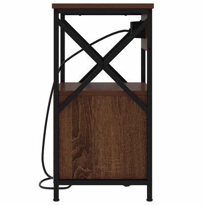 Nachtkastje 2 pcs bruin eikenkleur 40 x 31 x 60 cm Bewerkt hout