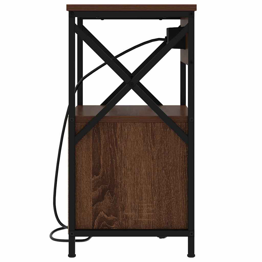 Nachtkastje 2 pcs bruin eikenkleur 40 x 31 x 60 cm Bewerkt hout