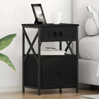 Nightstand 2 pcs Black Oak 40 x 31 x 60 cm Engineered Wood