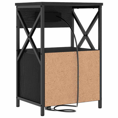 Bedside kasten 2 pcs Zwart eiken 40 x 31 x 60 cm Bewerkt hout