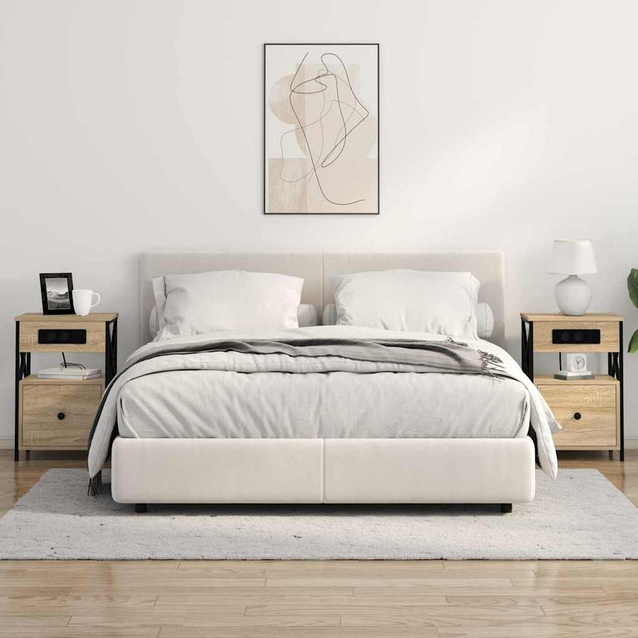 Nachtkastje met lade Sonoma eiken 40 x 31 x 60 cm Bewerkt hout