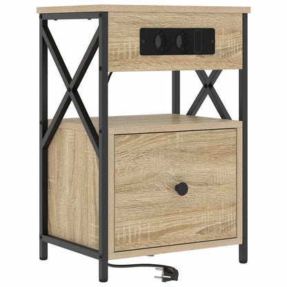 Nachtkastje met lade Sonoma eiken 40 x 31 x 60 cm Bewerkt hout