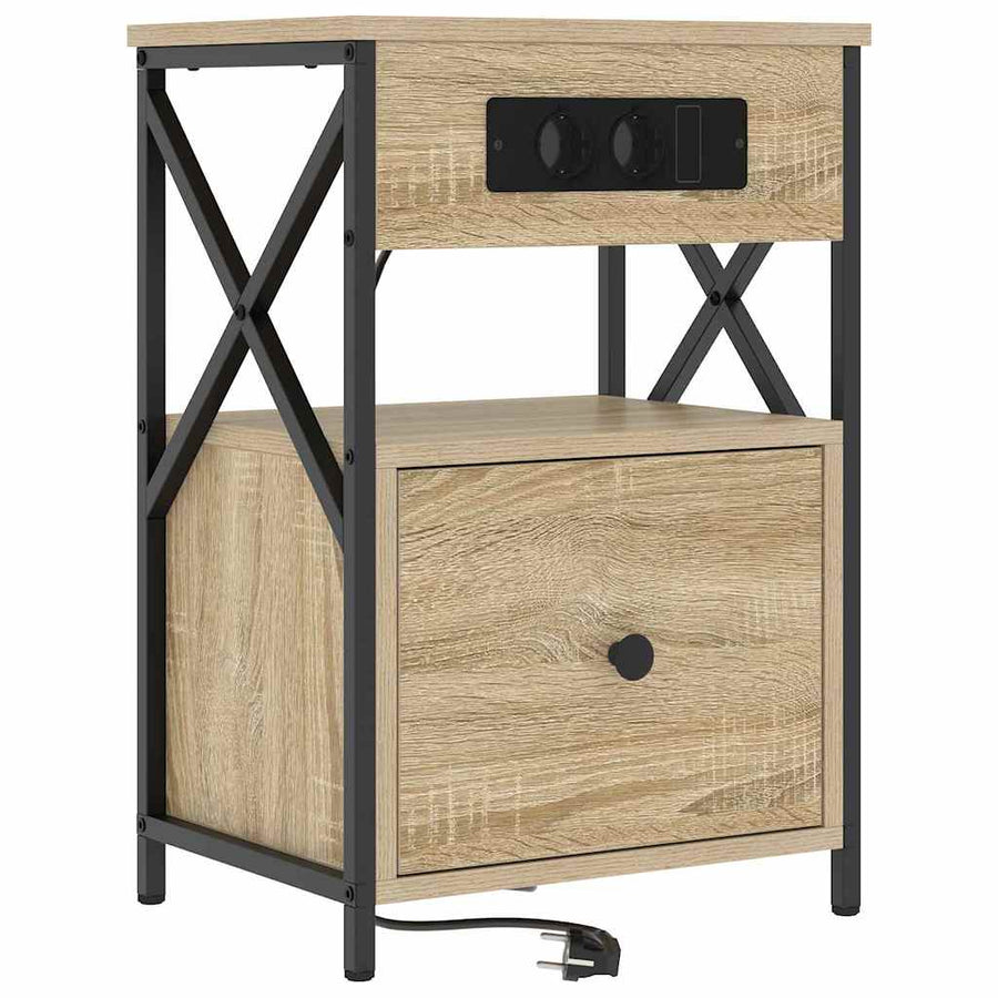 Nachtkastje met lade Sonoma eiken 40 x 31 x 60 cm Bewerkt hout