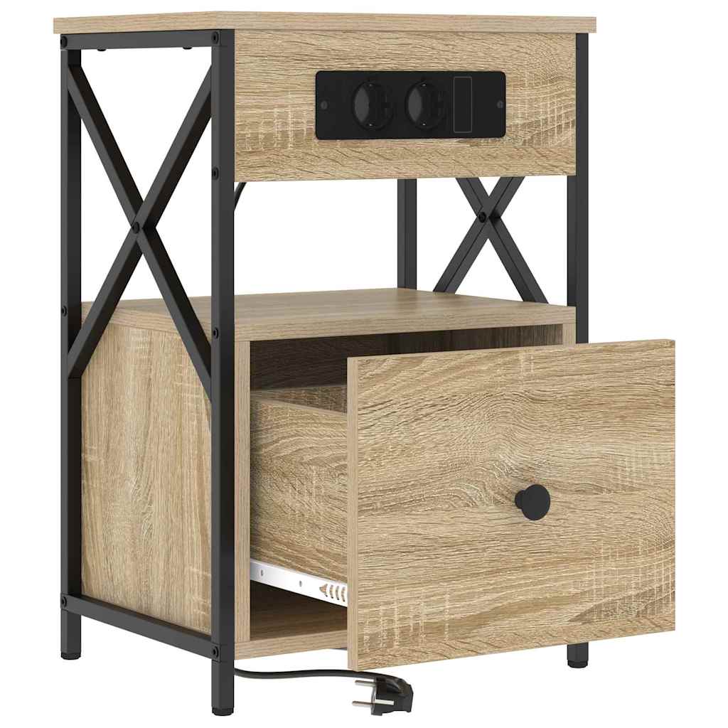 Nachtkastje met lade Sonoma eiken 40 x 31 x 60 cm Bewerkt hout