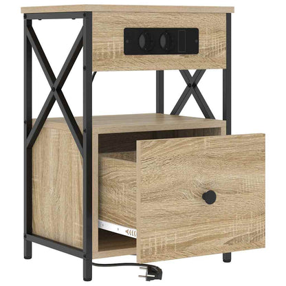 Nachtkastje met lade Sonoma eiken 40 x 31 x 60 cm Bewerkt hout
