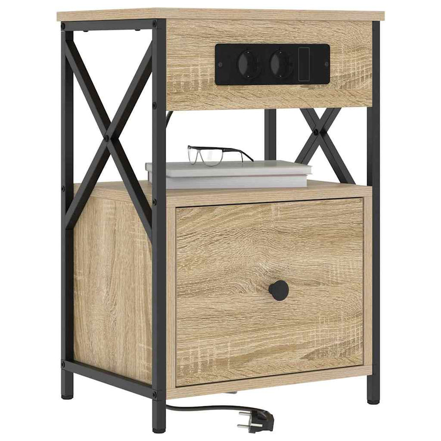 Nachtkastje met lade Sonoma eiken 40 x 31 x 60 cm Bewerkt hout