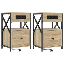 Bedside kasten 2 pcs Sonoma eiken 40 x 31 x 60 cm Bewerkt hout