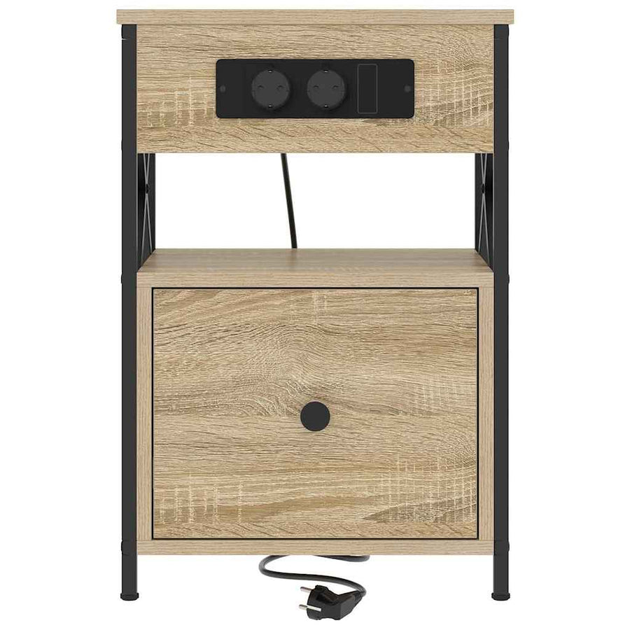 Bedside kasten 2 pcs Sonoma eiken 40 x 31 x 60 cm Bewerkt hout