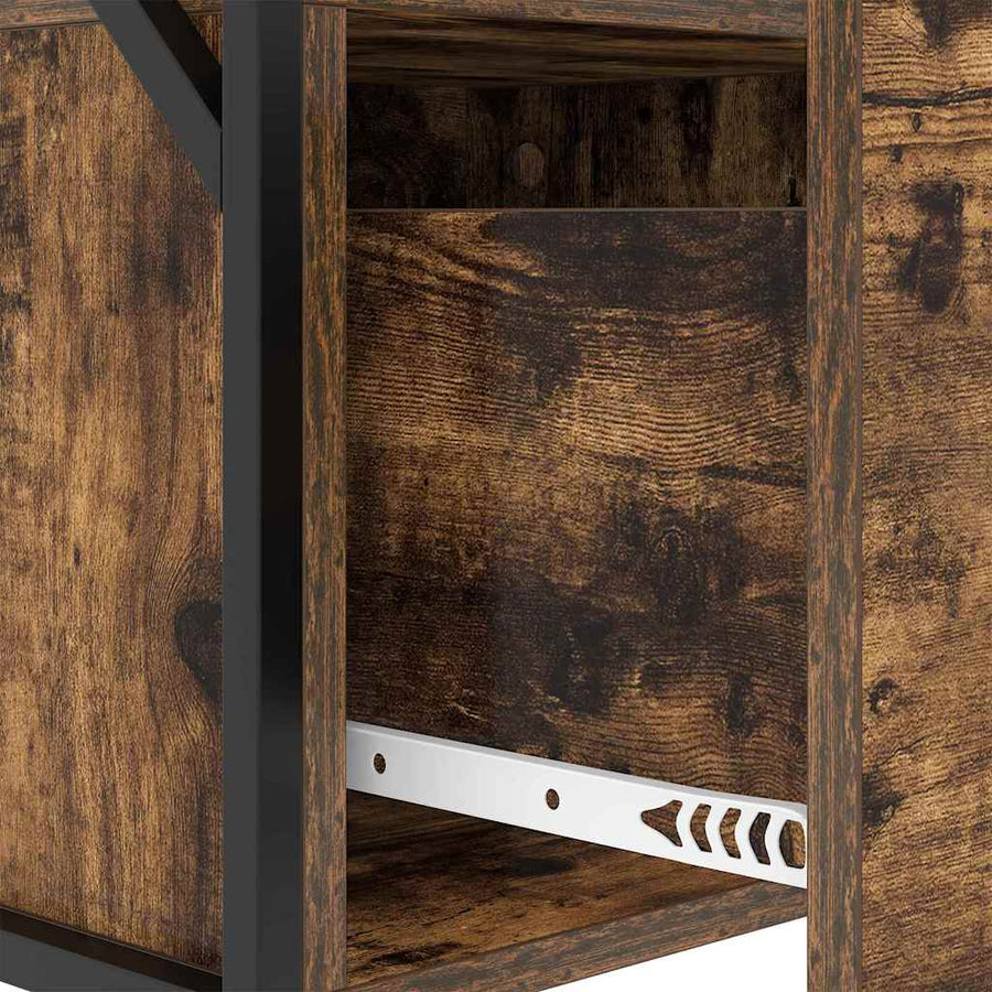 Bedside kasten 2 pcs Gerookt eiken 40 x 31 x 60 cm Bewerkt hout