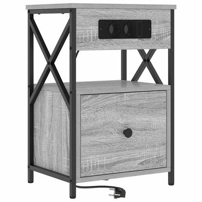 Nachtkastje met lade Grijs sonoma 40 x 31 x 60 cm Bewerkt hout