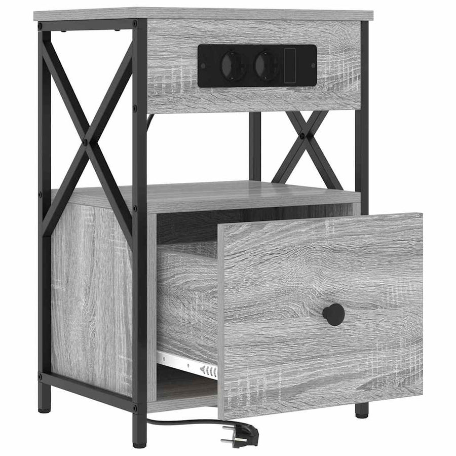 Nachtkastje met lade Grijs sonoma 40 x 31 x 60 cm Bewerkt hout