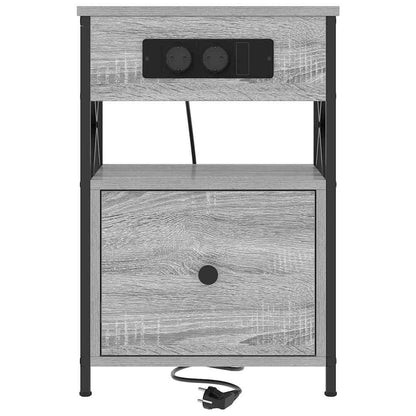 Nachtkastje met lade Grijs sonoma 40 x 31 x 60 cm Bewerkt hout