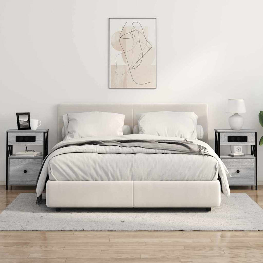 Bedside kasten 2 pcs Grijs sonoma 40 x 31 x 60 cm Bewerkt hout
