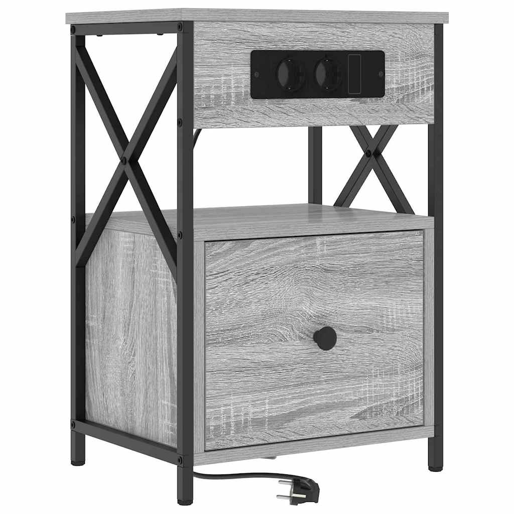Bedside kasten 2 pcs Grijs sonoma 40 x 31 x 60 cm Bewerkt hout