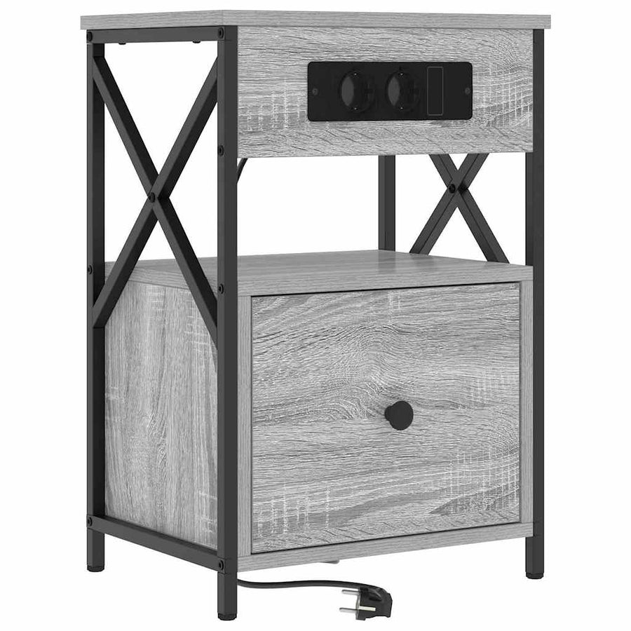 Bedside kasten 2 pcs Grijs sonoma 40 x 31 x 60 cm Bewerkt hout