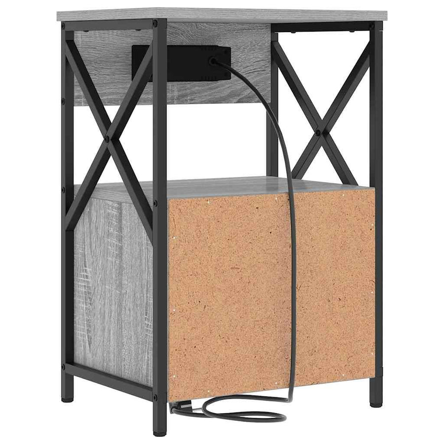 Bedside kasten 2 pcs Grijs sonoma 40 x 31 x 60 cm Bewerkt hout