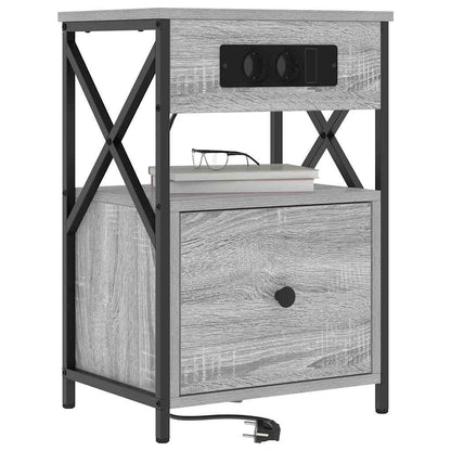 Bedside kasten 2 pcs Grijs sonoma 40 x 31 x 60 cm Bewerkt hout