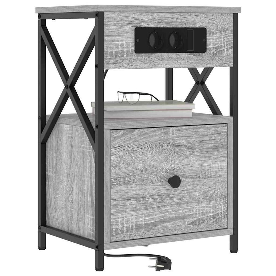 Bedside kasten 2 pcs Grijs sonoma 40 x 31 x 60 cm Bewerkt hout