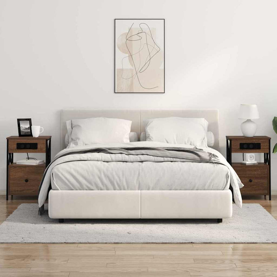 Bedside kasten met lade 2 pcs bruin eikenkleur 40 x 31 x 60 cm
