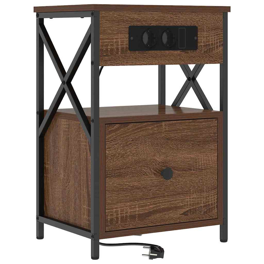 Bedside kasten met lade 2 pcs bruin eikenkleur 40 x 31 x 60 cm