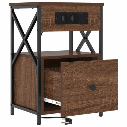 Bedside kasten met lade 2 pcs bruin eikenkleur 40 x 31 x 60 cm