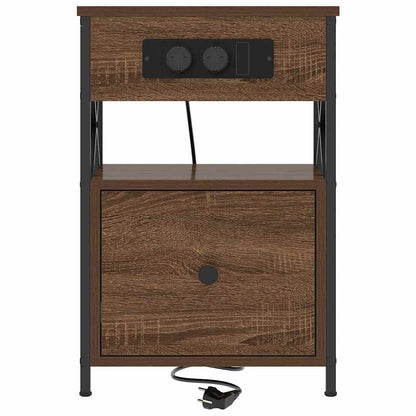 Bedside kasten met lade 2 pcs bruin eikenkleur 40 x 31 x 60 cm