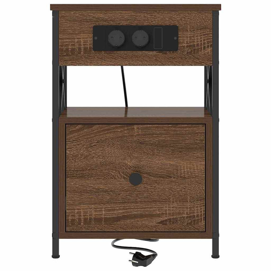 Bedside kasten met lade 2 pcs bruin eikenkleur 40 x 31 x 60 cm