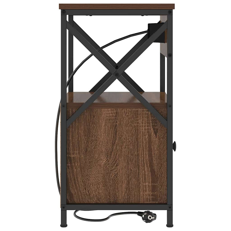 Bedside kasten met lade 2 pcs bruin eikenkleur 40 x 31 x 60 cm
