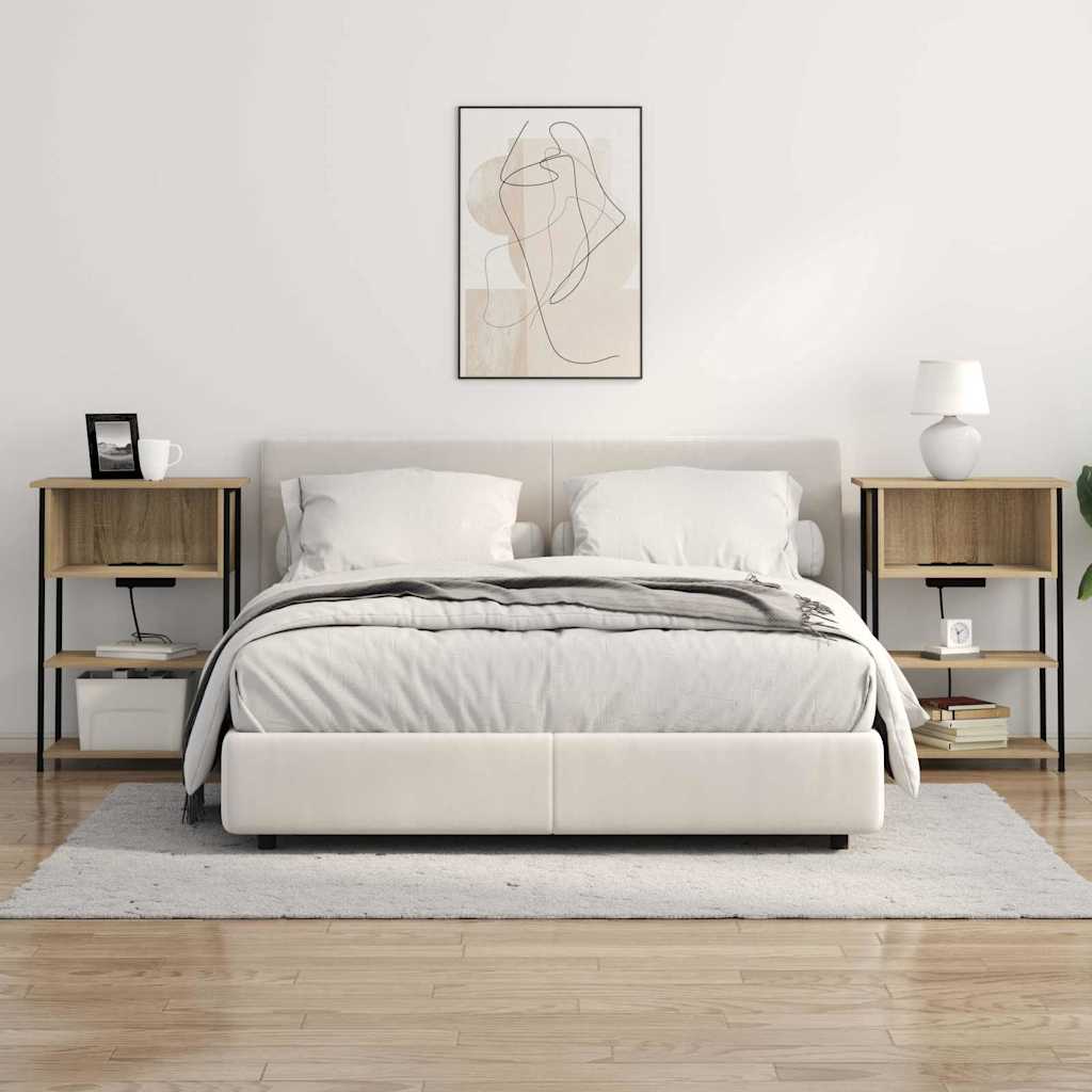 Nachtkastje Sonoma eiken 55 x 31 x 76 cm Bewerkt hout