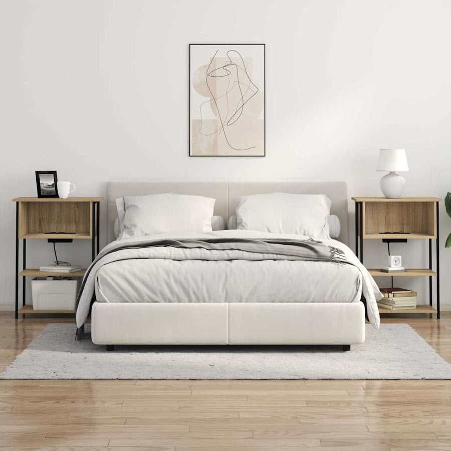 Nachtkastje Sonoma eiken 55 x 31 x 76 cm Bewerkt hout