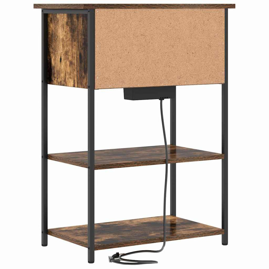 Nachtkastje Gerookt eiken 55 x 31 x 76 cm Bewerkt hout