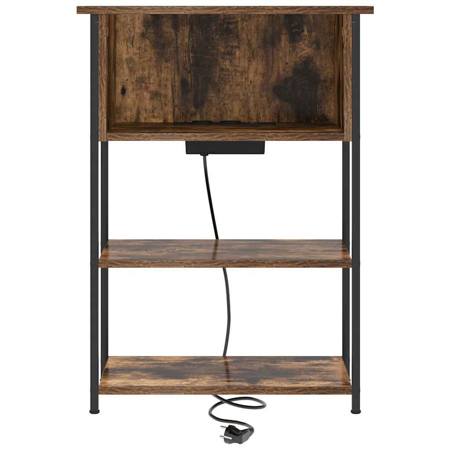 Nachtkastje Gerookt eiken 55 x 31 x 76 cm Bewerkt hout