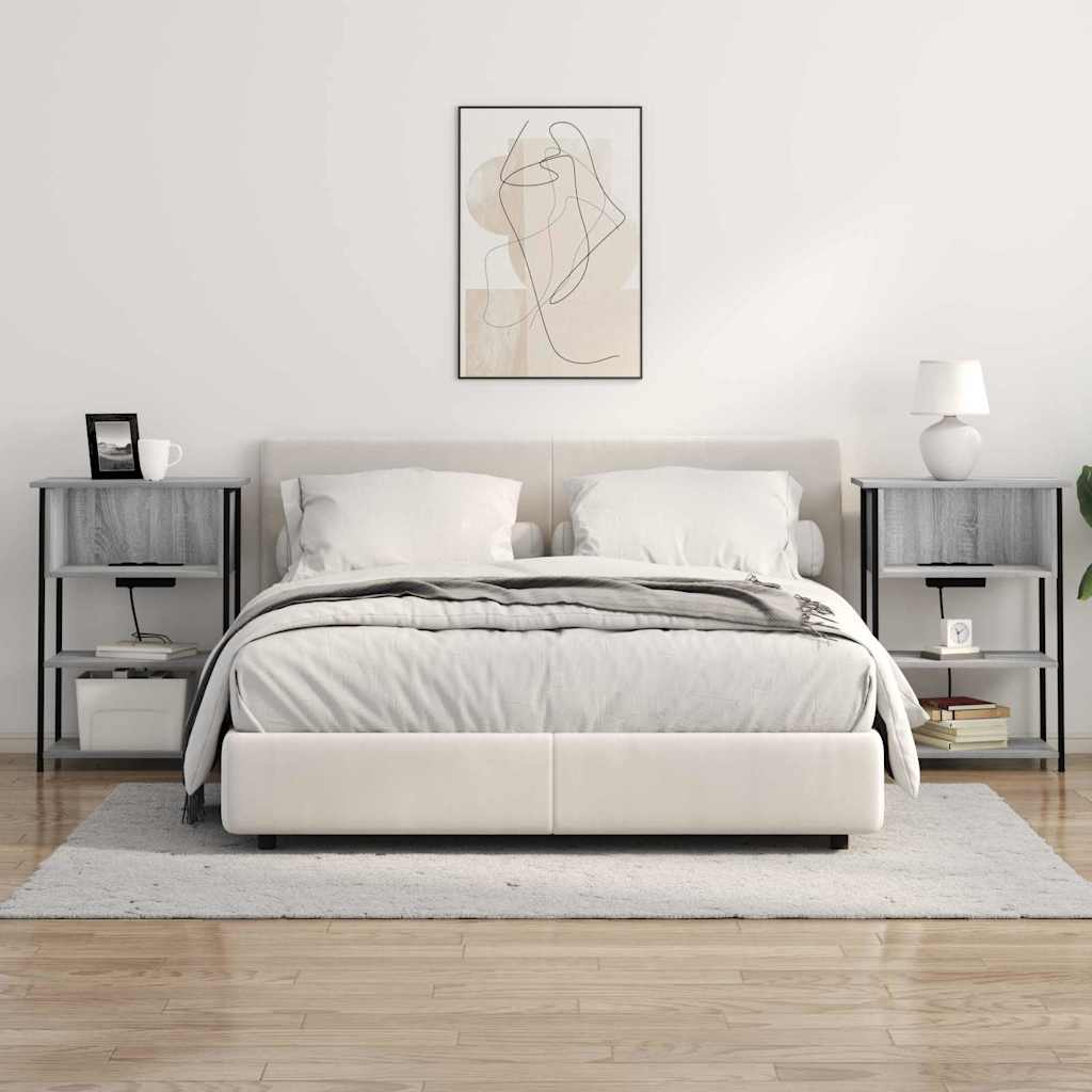 Nachtkastje Grijs sonoma 55 x 31 x 76 cm Bewerkt hout