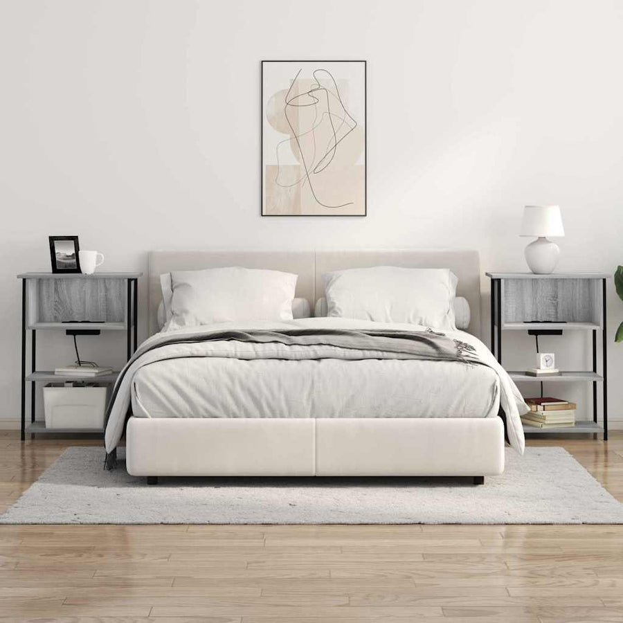 Nachtkastje Grijs sonoma 55 x 31 x 76 cm Bewerkt hout