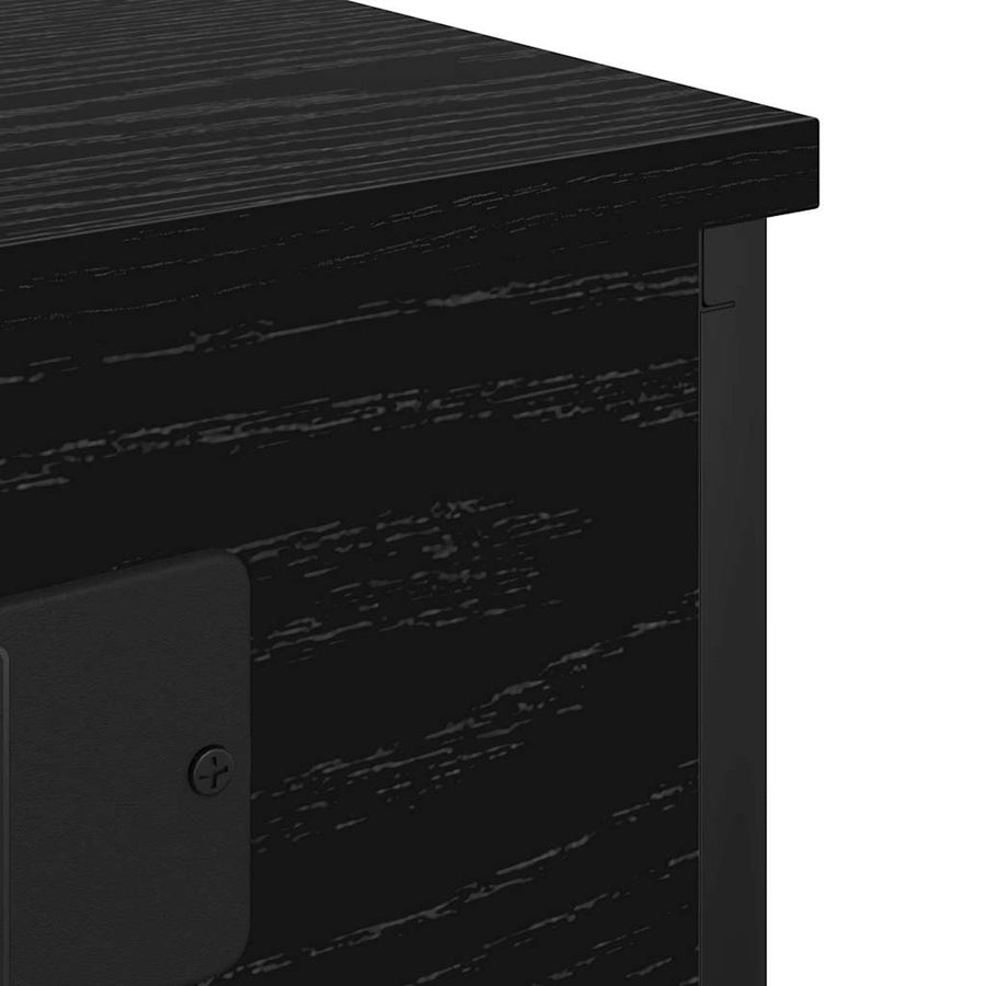 Nachtkastje 2 pcs Zwart eiken 41 x 31 x 51 cm Bewerkt hout
