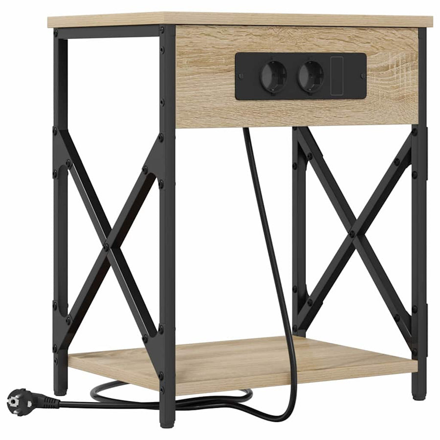Nachtkastje met lade Sonoma eiken 41 x 31 x 51 cm Bewerkt hout