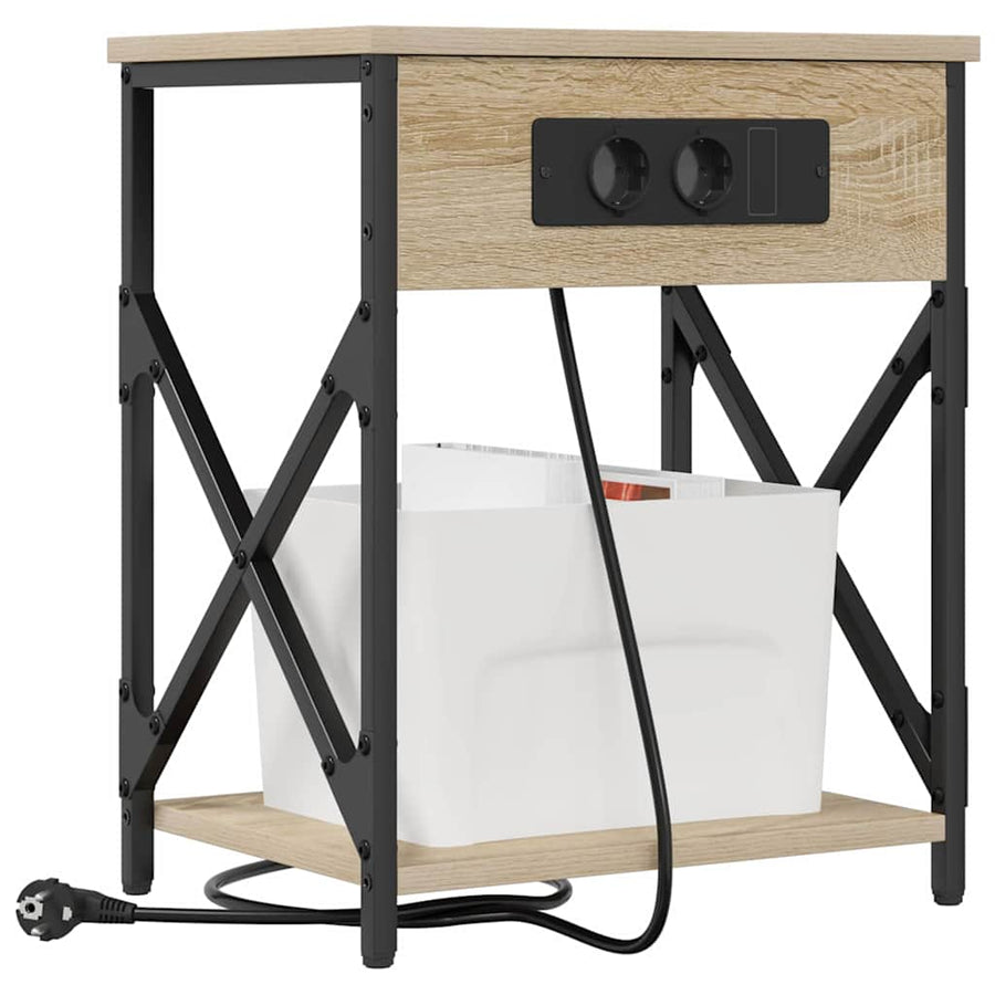 Nachtkastje met lade Sonoma eiken 41 x 31 x 51 cm Bewerkt hout