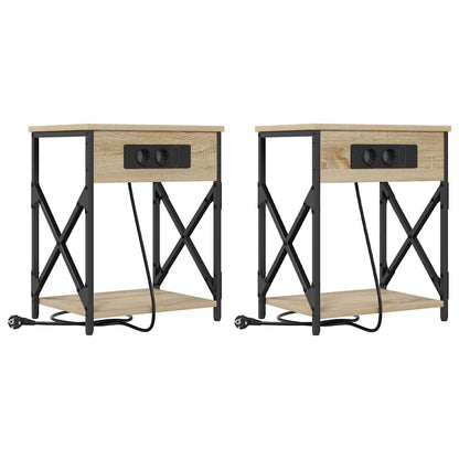 Nachtkastje 2 pcs Sonoma eiken 41 x 31 x 51 cm Bewerkt hout