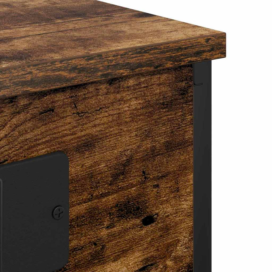Nachtkastje met lade Gerookt eiken 41 x 31 x 51 cm Bewerkt hout
