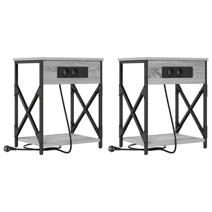 Nachtkastje 2 pcs Grijs sonoma 41 x 31 x 51 cm Bewerkt hout