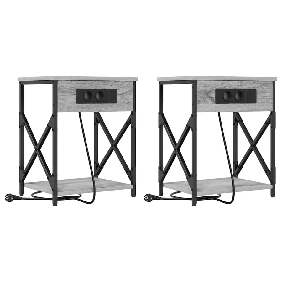 Nachtkastje 2 pcs Grijs sonoma 41 x 31 x 51 cm Bewerkt hout