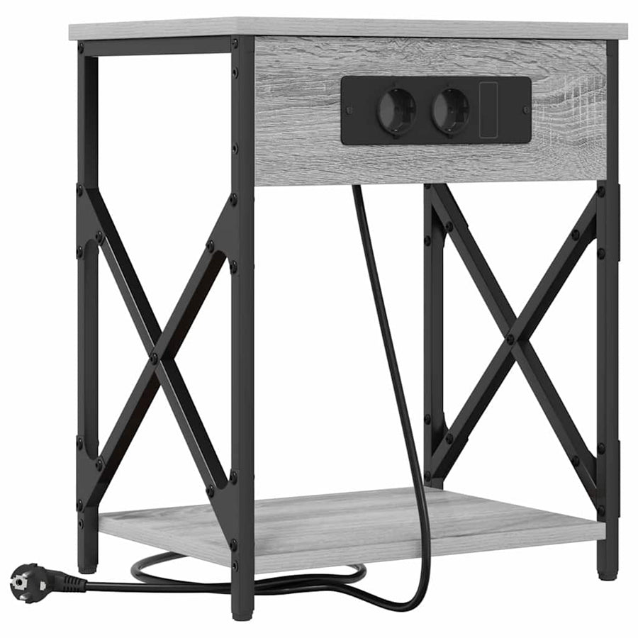 Nachtkastje 2 pcs Grijs sonoma 41 x 31 x 51 cm Bewerkt hout