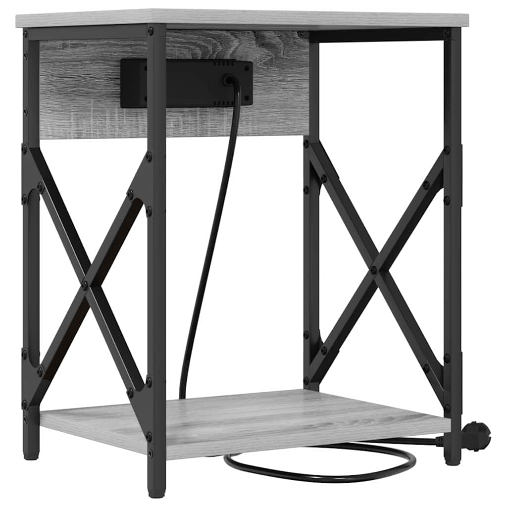 Nachtkastje 2 pcs Grijs sonoma 41 x 31 x 51 cm Bewerkt hout