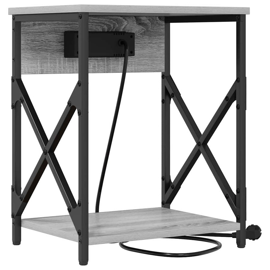 Nachtkastje 2 pcs Grijs sonoma 41 x 31 x 51 cm Bewerkt hout