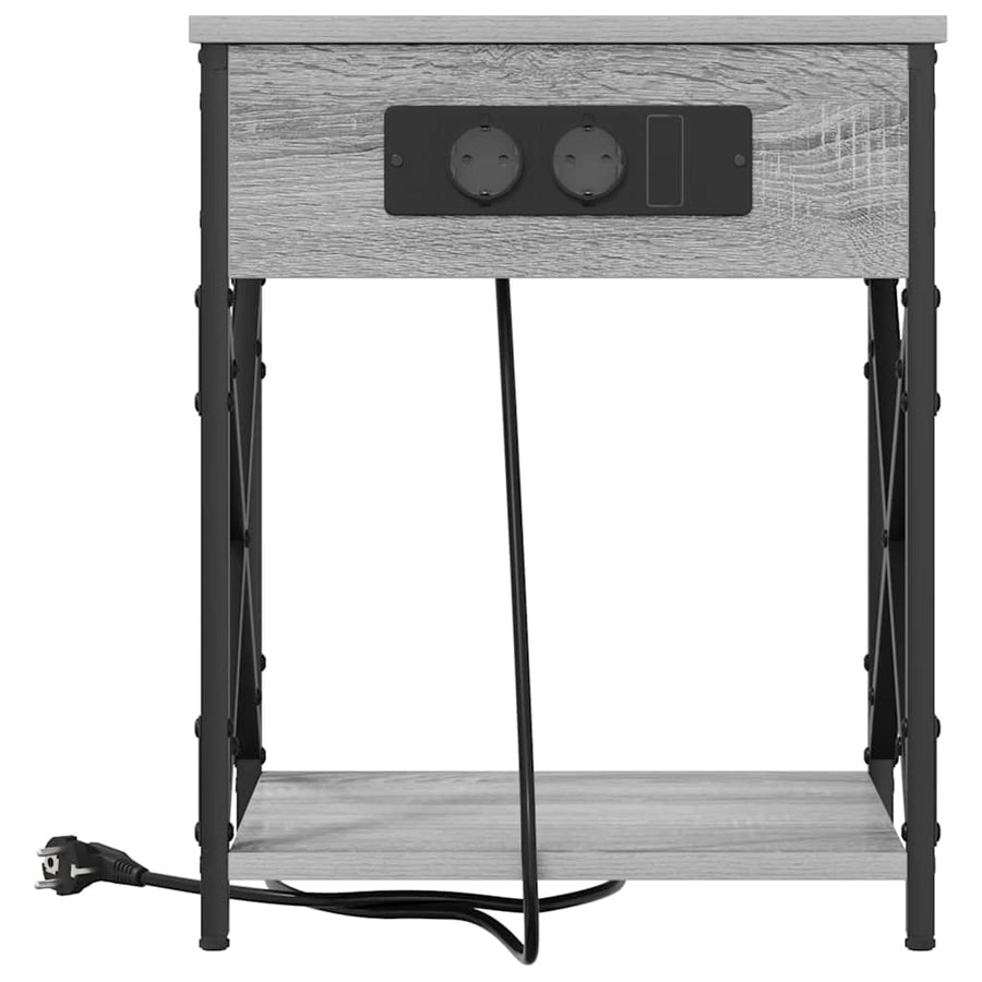 Nachtkastje 2 pcs Grijs sonoma 41 x 31 x 51 cm Bewerkt hout