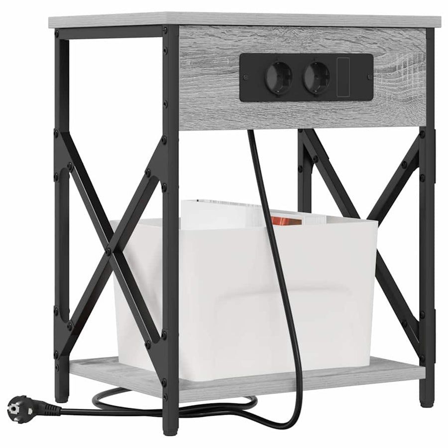 Nachtkastje 2 pcs Grijs sonoma 41 x 31 x 51 cm Bewerkt hout