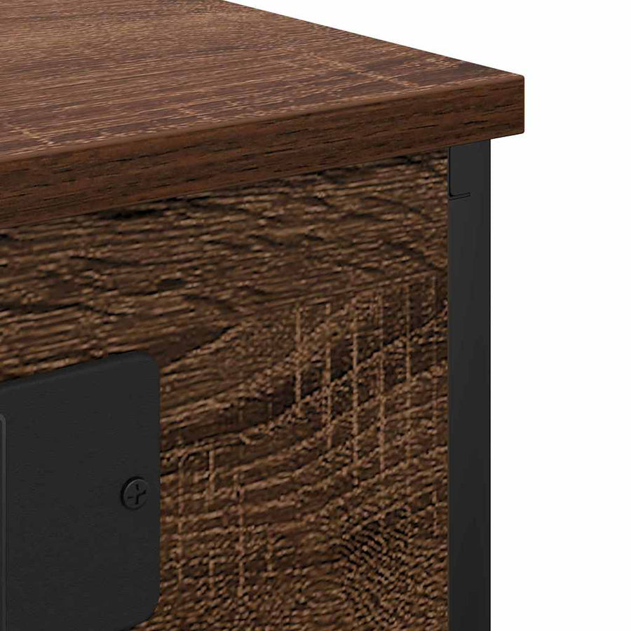 Nachtkastje 2 pcs bruin eikenkleur 41 x 31 x 51 cm Bewerkt hout