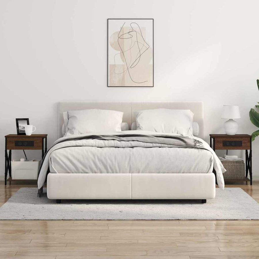 Nachtkastje 2 pcs bruin eikenkleur 41 x 31 x 51 cm Bewerkt hout