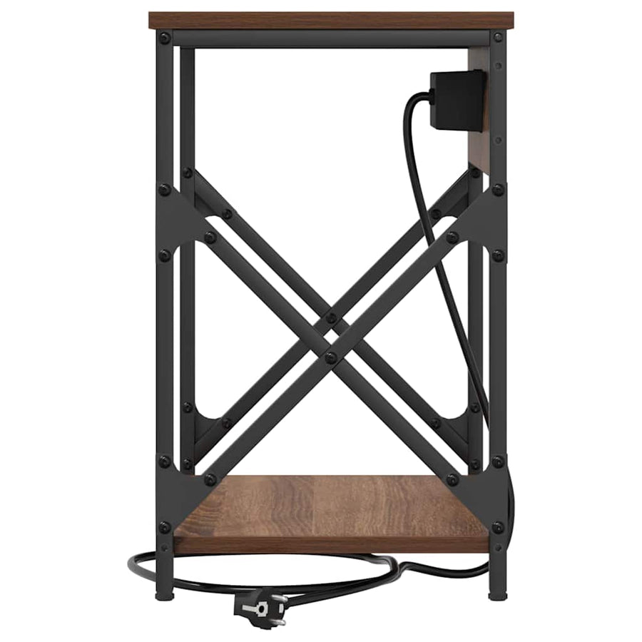 Nachtkastje 2 pcs bruin eikenkleur 41 x 31 x 51 cm Bewerkt hout